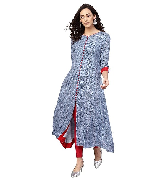 Yash Gallery Women'S Rayon Printed Anarkali Kurta for Women